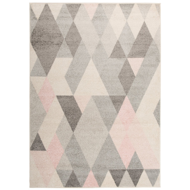 Oliver Brookville Flatweave Grey/Pink Rug Wayfair.co.uk